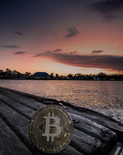 cryptocurrency, concept, sunset
